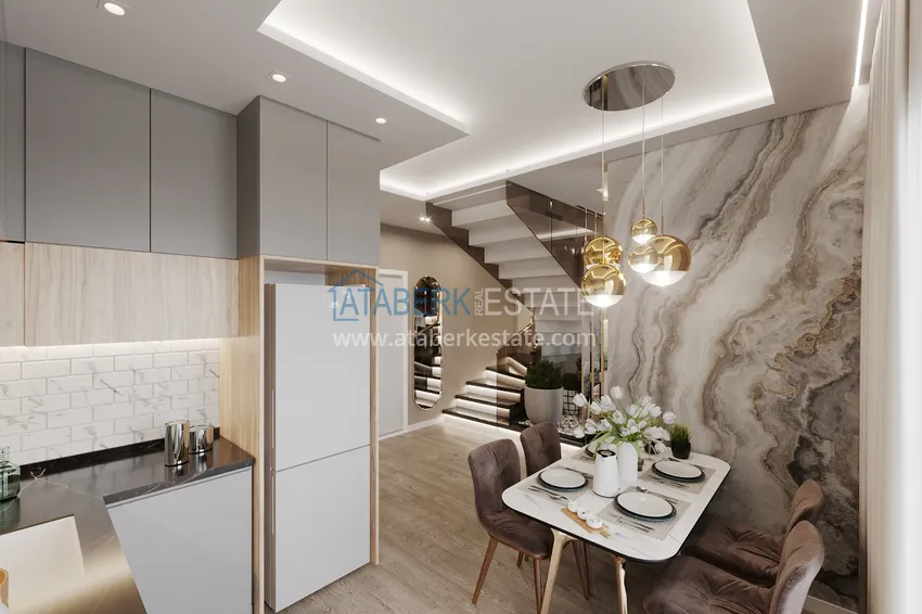 Приобрести Пентхаус-дуплекс в Алании, район Махмутлар в комплексе на этапе строительства  4 