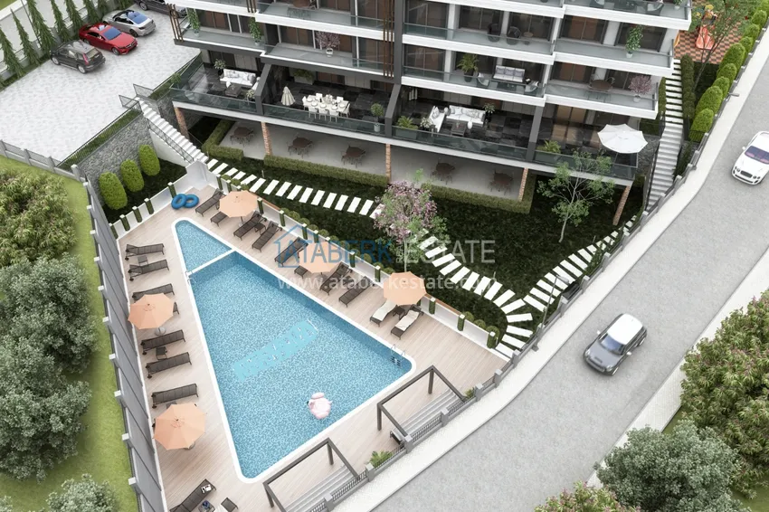 Квартира в Алании – район Оба от инвестора в строящемся комплексе 5 