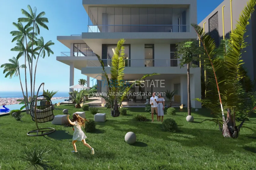 Частная вилла от застройщика в Алании район Бекташ  6 