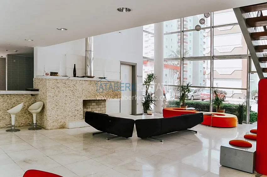 Квартира в Махмутларе с мебелью отдельной кухней и видом на море 6 