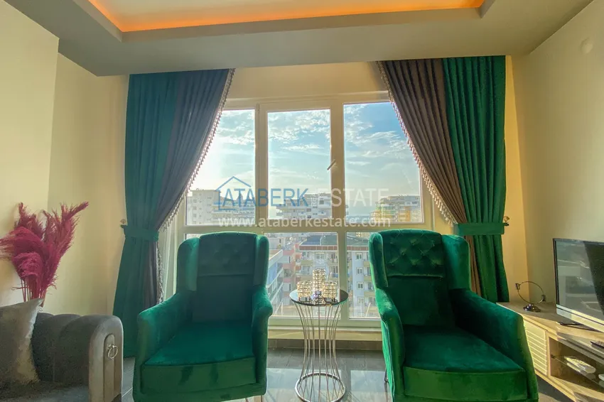 Приобрести Квартира в Махмутларе с новой мебелью и застекленным балконом в комплексе комфорт-класса 6 