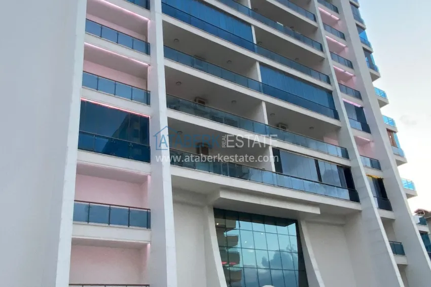 Квартира в Махмутларе меблированная с застекленным балконом и открытым видом на море 11 