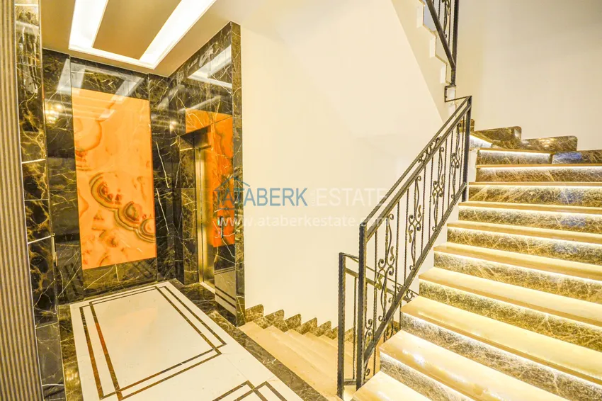 Квартира в Махмутларе с видом на горы в современном жилом комплексе 9 