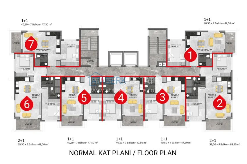 Купить дешево Квартира от инвестора в Авсалларе с рассрочкой платежа в строящемся комплексе 2