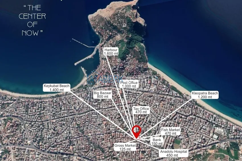 Квартира в центре Алании от инвестора, в новом строящемся комплексе 13 