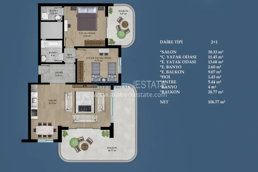 Купить дешево Квартиры в Алании - район Махмутлар в строящемся жилом комплексе 1