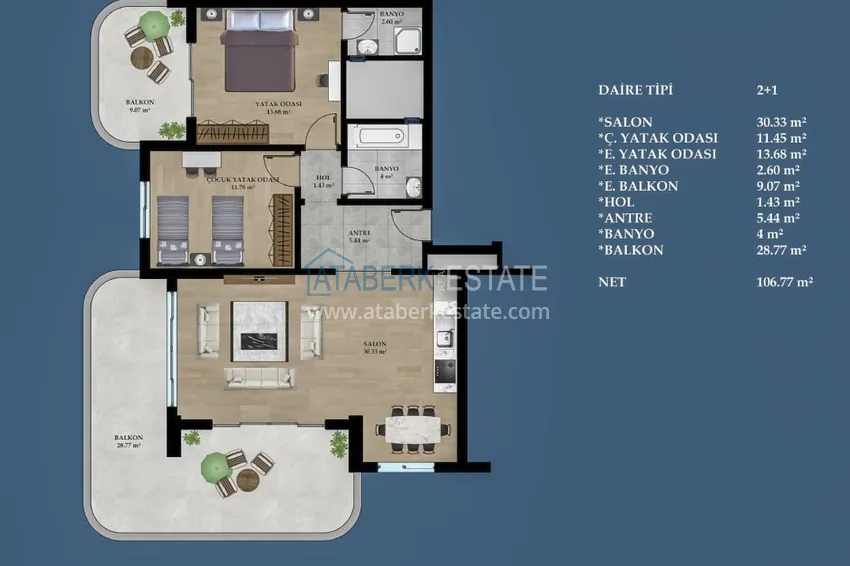 Купить дешево Квартиры в Алании - район Махмутлар в строящемся жилом комплексе 3