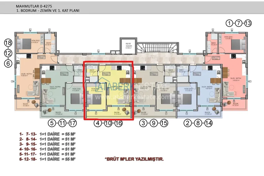Купить дешево Квартира в Махмутларе от инвестора в строящемся жилом комплексе по цене дешевле, чем от застройщика 1