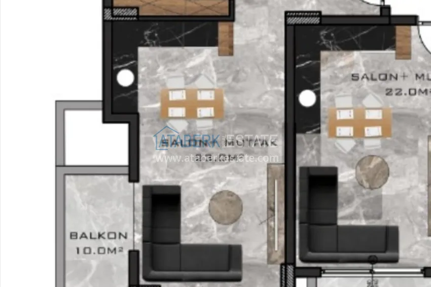 Купить дешево Квартиры в районе Оба в престижном районе Алании от инвестора в строящемся комплексе 2 