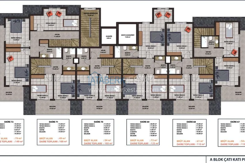Купить дешево Трехкомнатная квартира в районе Махмутлар, с видом на море 3 