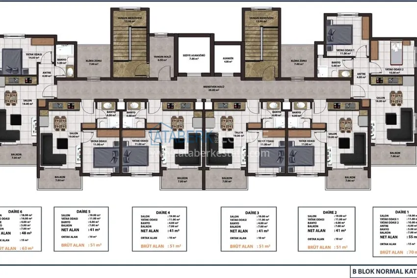 Купить дешево Трехкомнатная квартира в районе Махмутлар, с видом на море 6 