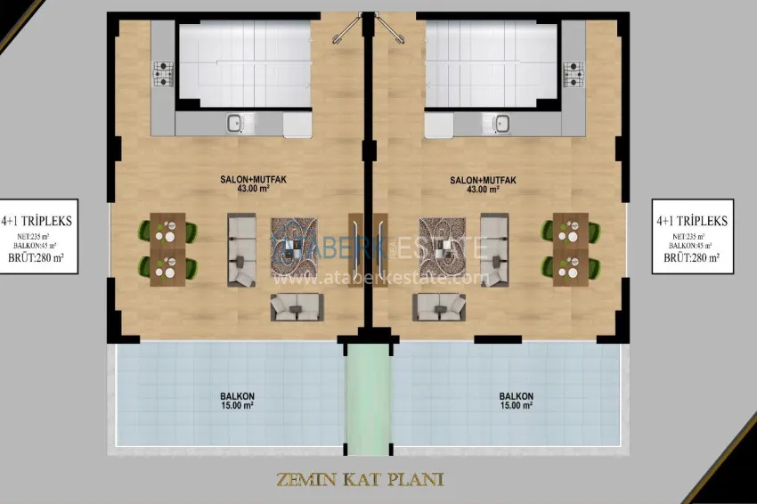 Купить дешево Вилла в Алании, район Тепе – триплекс на два хозяина с панорамным видом  1 