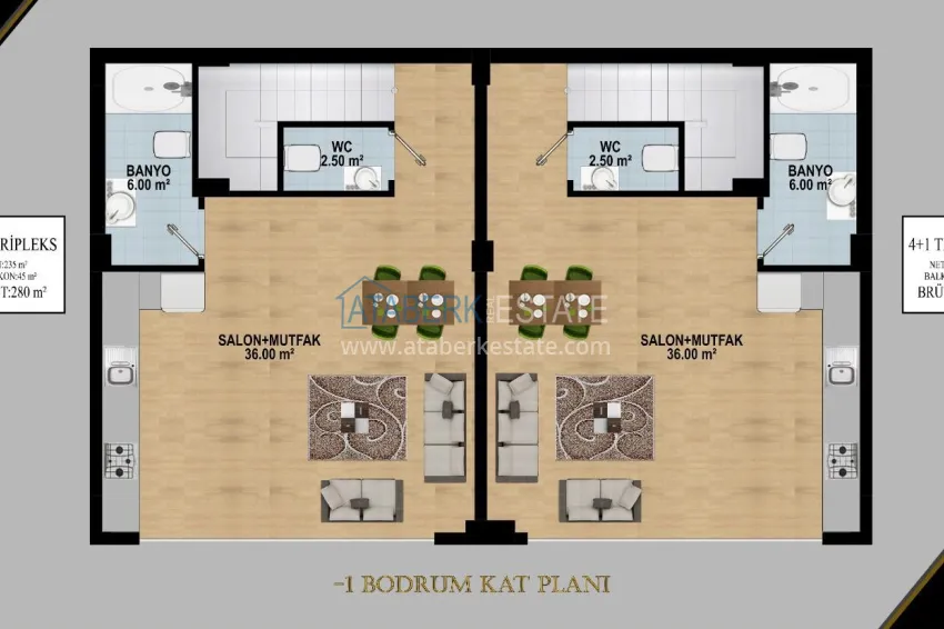 Купить дешево Вилла в Алании, район Тепе – триплекс на два хозяина с панорамным видом  3 