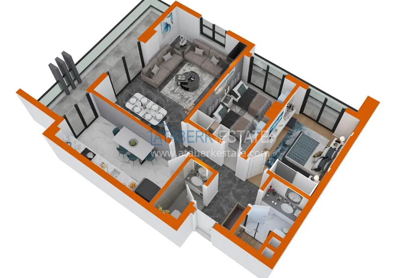 Купить дешево Квартиры и пентхаусы в Алании, район Оба от инвестора с рассрочкой в строящемся комплексе 1 