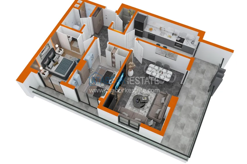 Купить дешево Квартиры и пентхаусы в Алании, район Оба от инвестора с рассрочкой в строящемся комплексе 3 