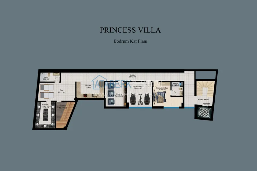 Купить дешево Эксклюзивный проект частной виллы класса-люкс в Алании - Бекташ 1 