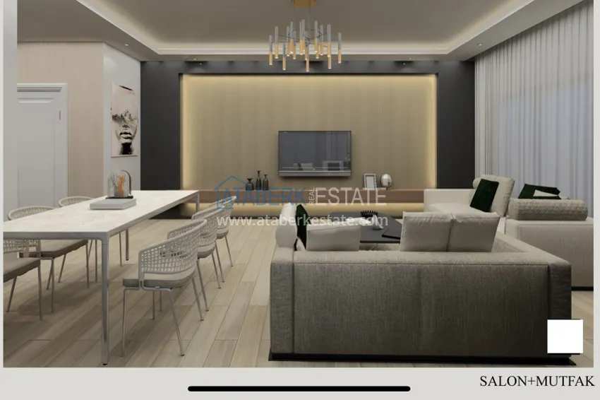 Приобрести Пентхаус-дуплексы в Алании - район Бекташ в комплексе на завершающем этапе строительства 2 