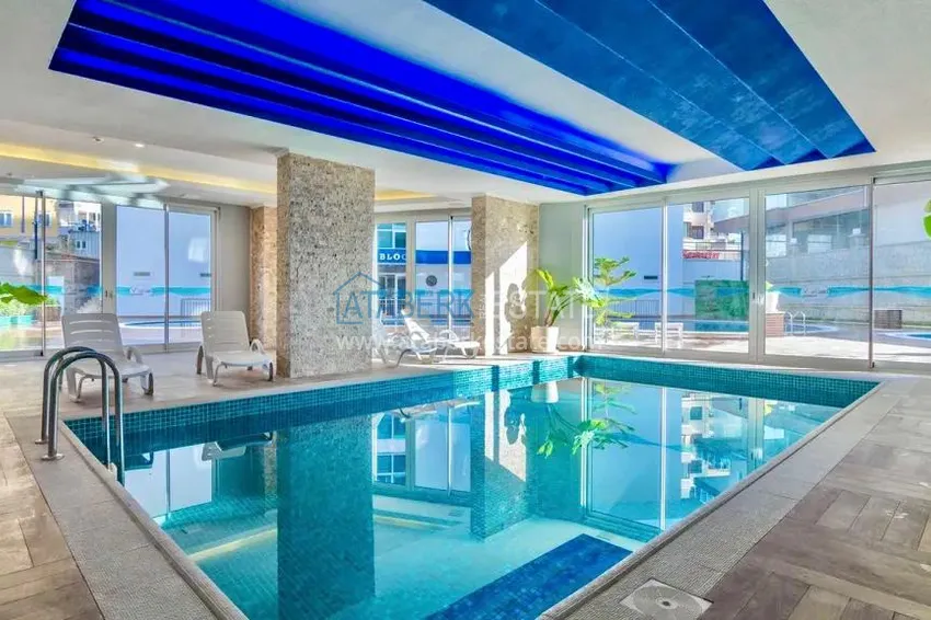 Квартира в Махмутларе с мебелью и частичным видом на море и горы 19