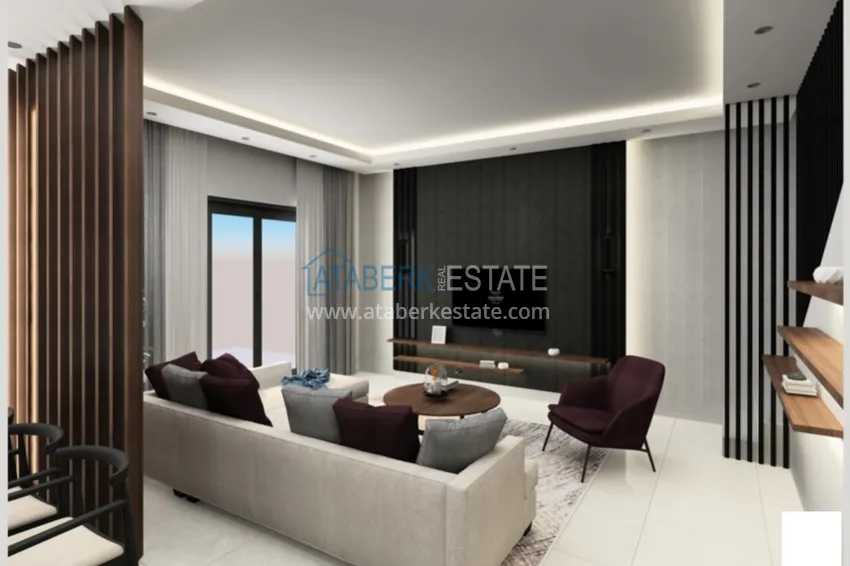 Приобрести Пентхаус-дуплексы в Алании - район Бекташ в комплексе на завершающем этапе строительства 5 