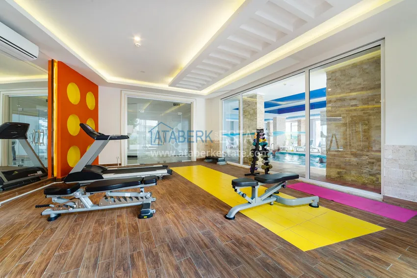 Квартира в Махмутларе с мебелью и частичным видом на море и горы 23