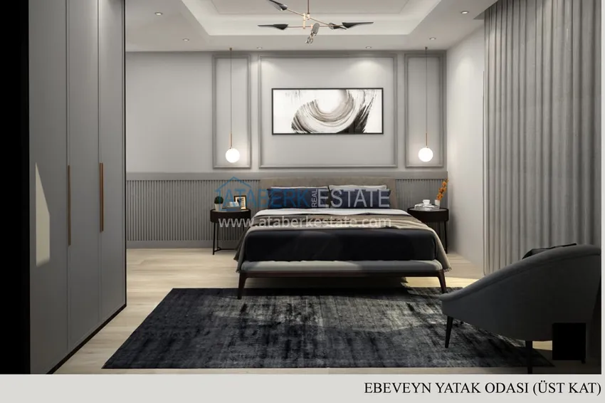 Приобрести Пентхаус-дуплексы в Алании - район Бекташ в комплексе на завершающем этапе строительства 10 