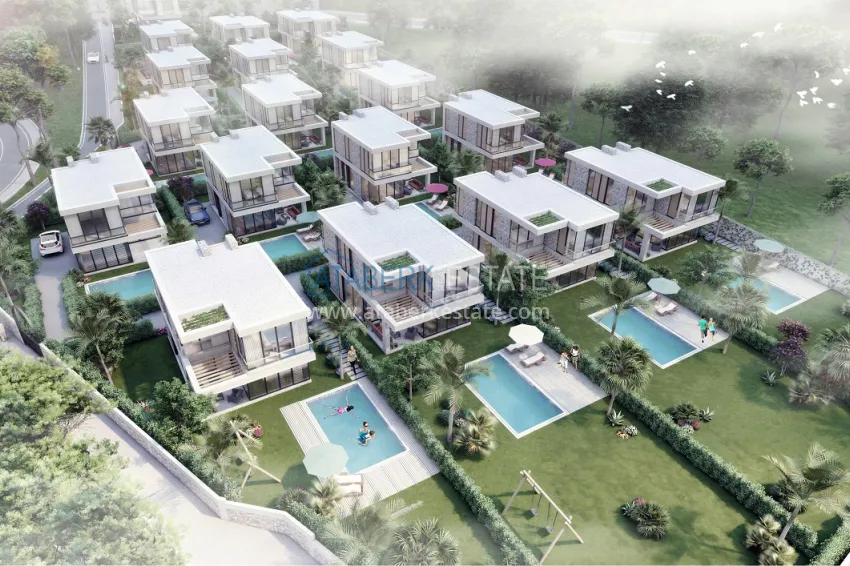 Новый проект коттеджного комплекса в Бодруме – Мугла, на первой береговой линии 20 