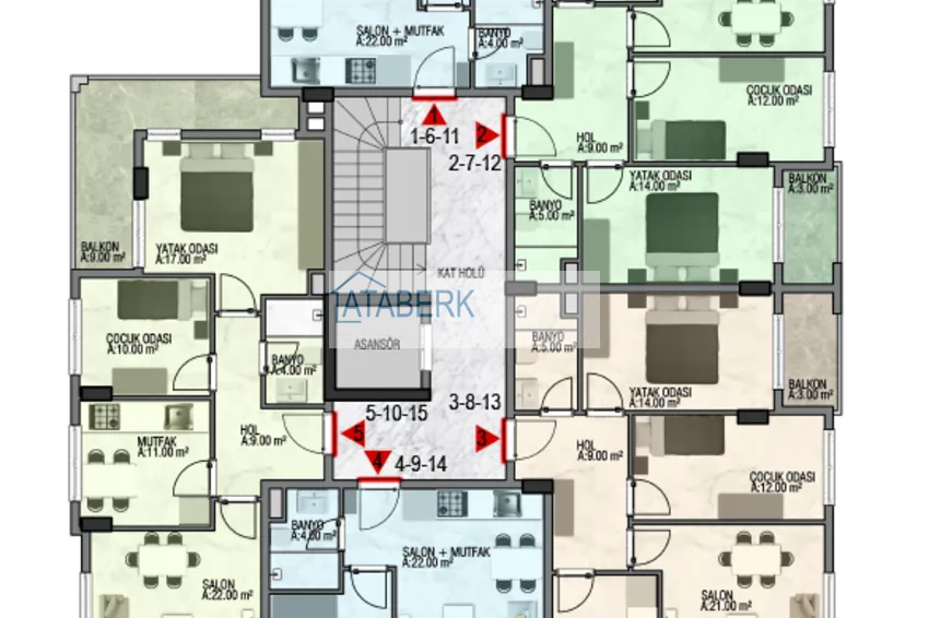 Купить дешево Новый инвестиционно-привлекательный проект в центре Алании, район пляжа Кейкубат 2 