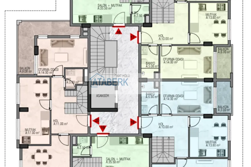 Купить дешево Новый инвестиционно-привлекательный проект в центре Алании, район пляжа Кейкубат 3 