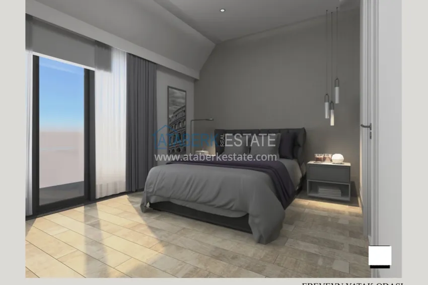 Приобрести Пентхаус-дуплексы в Алании - район Бекташ в комплексе на завершающем этапе строительства 15 