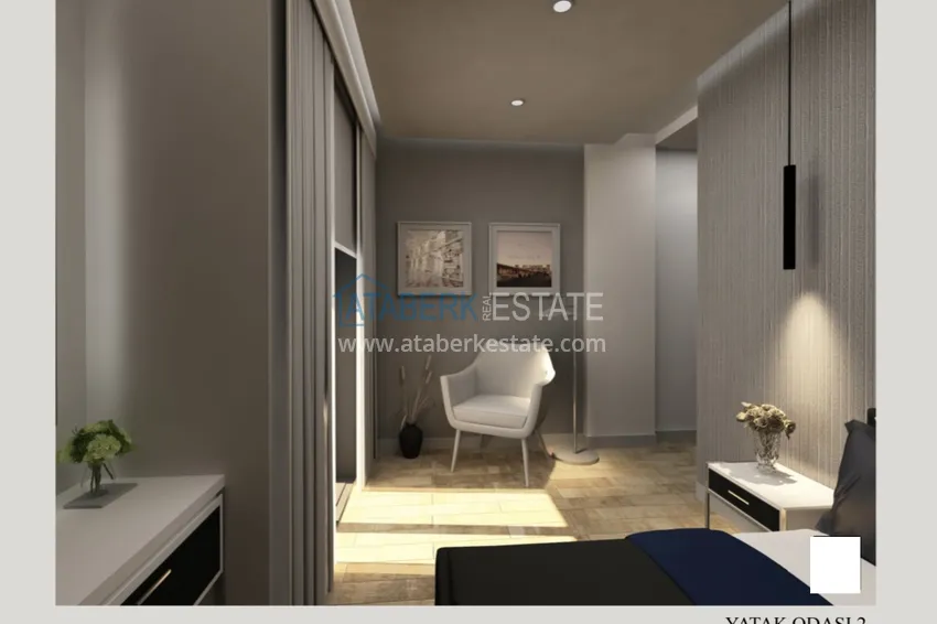 Приобрести Пентхаус-дуплексы в Алании - район Бекташ в комплексе на завершающем этапе строительства 18 