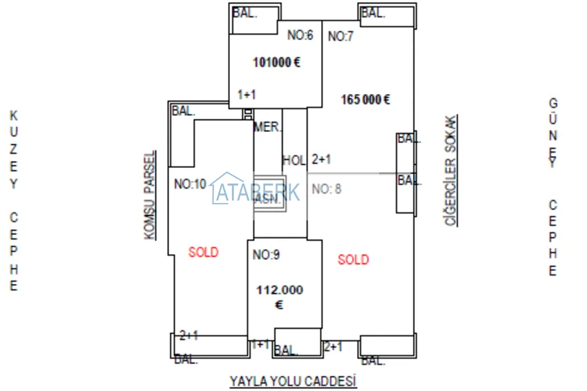 Купить дешево Новый инвестиционно-привлекательный проект в центре Алании, район пляжа Кейкубат 7 