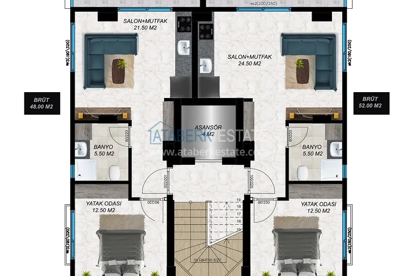 Купить дешево Новый бутик-комплекс в центральной части Алании – район пляжа Клеопатра 2 