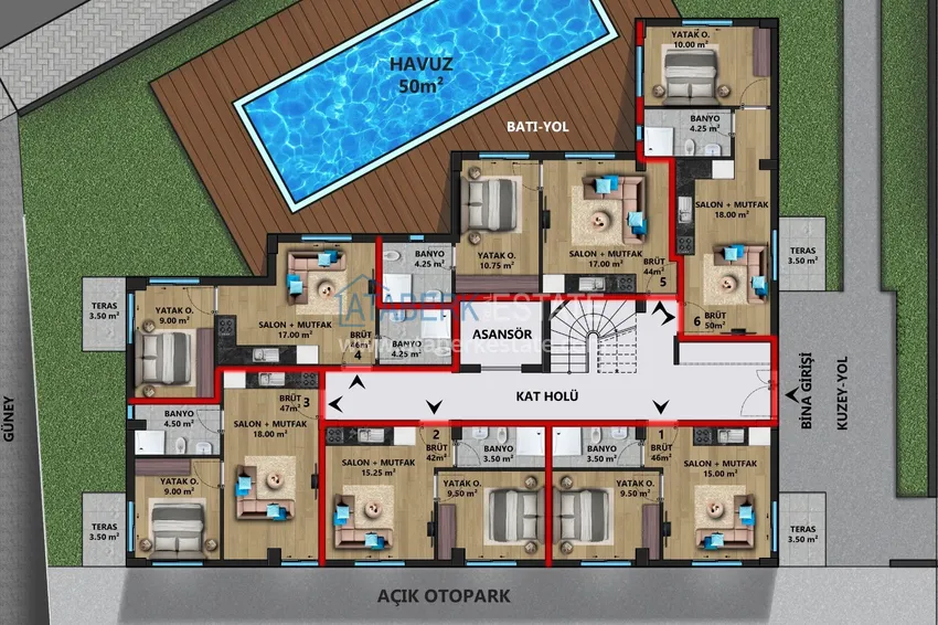 Купить дешево Новый проект камерного комплекса в Анталии, район Лара - Гюзелоба 1