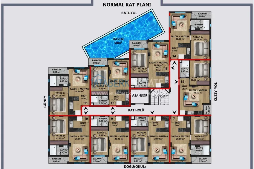 Купить дешево Новый проект камерного комплекса в Анталии, район Лара - Гюзелоба 5