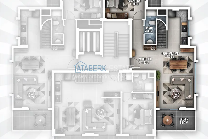Купить дешево Недвижимость от застройщика в районе Оба - Алания в комплексе на этапе строительства 3 