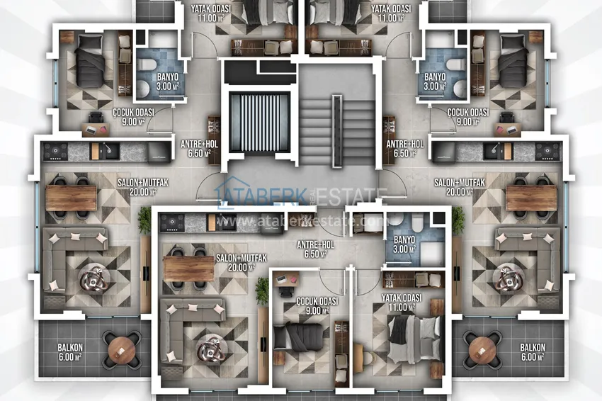 Купить дешево Недвижимость от застройщика в районе Оба - Алания в комплексе на этапе строительства 7 
