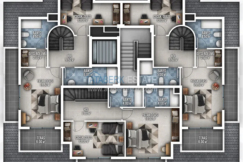 Купить дешево Недвижимость от застройщика в районе Оба - Алания в комплексе на этапе строительства 9 