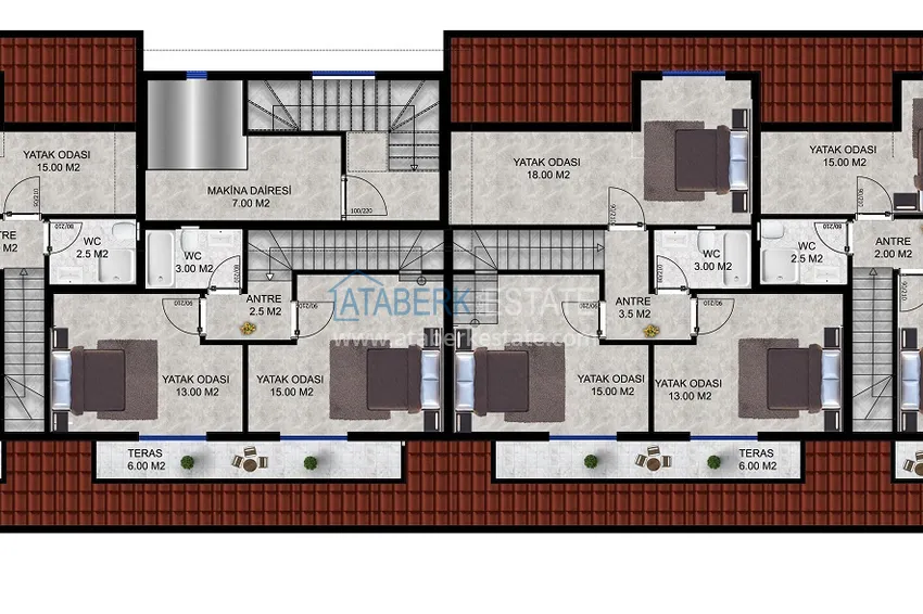 Купить дешево Новый строящийся бутик-комплекс в районе Окурджалар - 200 метров от моря 4 