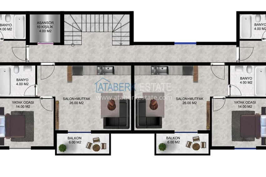 Купить дешево Новый строящийся бутик-комплекс в районе Окурджалар - 200 метров от моря 2 
