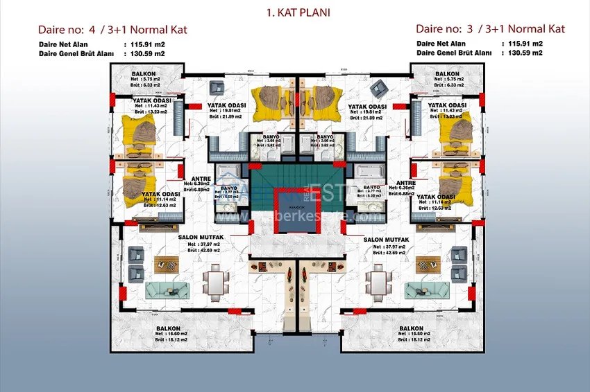 Купить дешево Новый эксклюзивный проект резиденции в Алании - Буюк Хасбахче 1