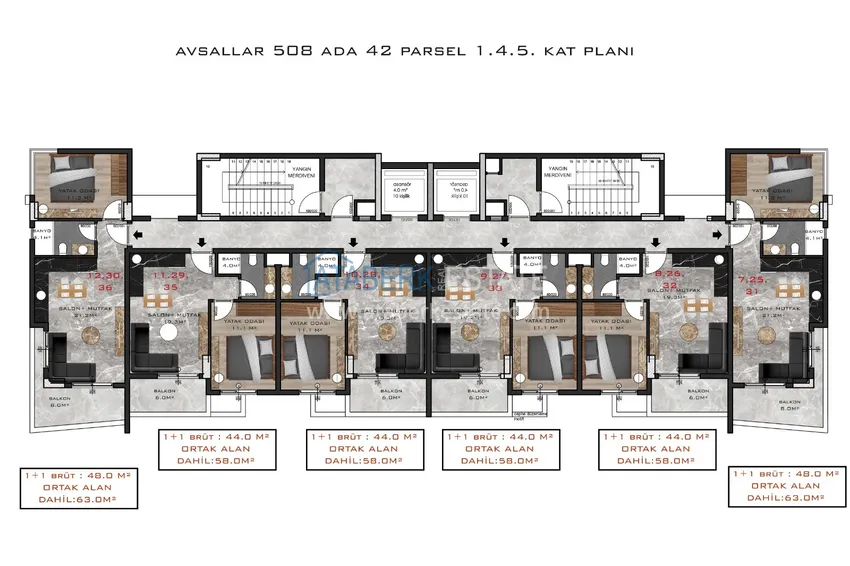Купить дешево Квартира в районе Авсаллар, в комплексе на этапе строительства напрямую от инвестора 1 