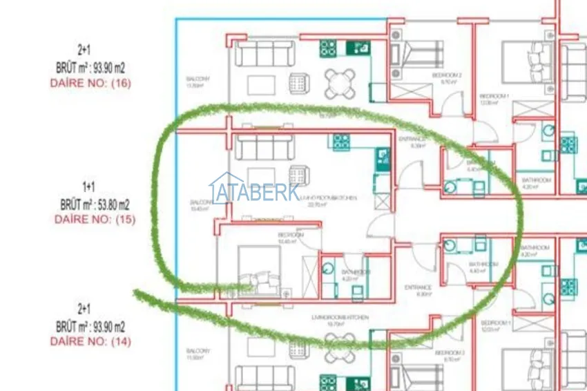 Купить дешево Квартира от инвестора в Махмутларе в строящемся комплексе 3 