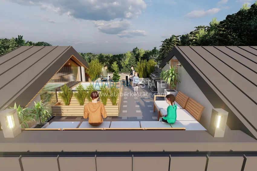 Новый проект элитных вилл – коттеджный комплекс в горном районе Алании, Тепе 14