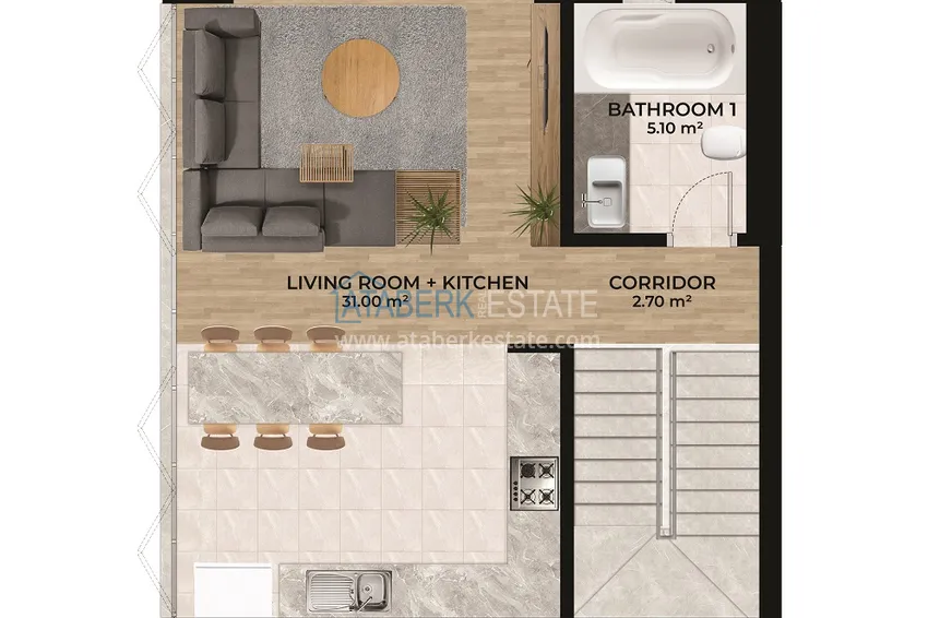 Купить дешево Новый проект элитных вилл – коттеджный комплекс в горном районе Алании, Тепе 1