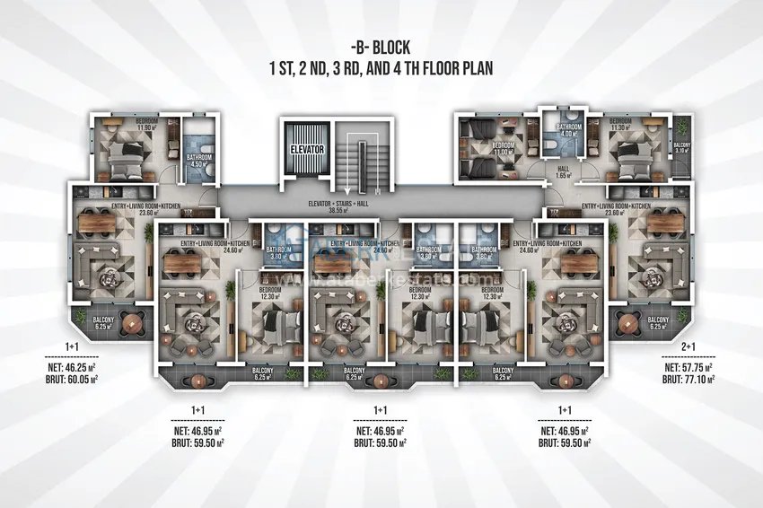 Купить дешево Квартиры в жилом комплексе в Окурджаларе, Алания 2