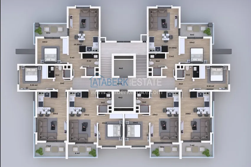 Купить дешево Квартиры и пентхаусы от застройщика в современной новой резиденции – Газипаша, Алания 1 