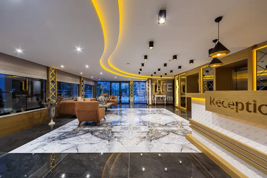 Квартира в Махмутларе меблированная с видом на горы в комплексе комфорт-класса 14 