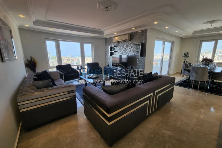 Приобрести Огромный пятикомнатный пентхаус с мебелью и видом на море – район Оба 9