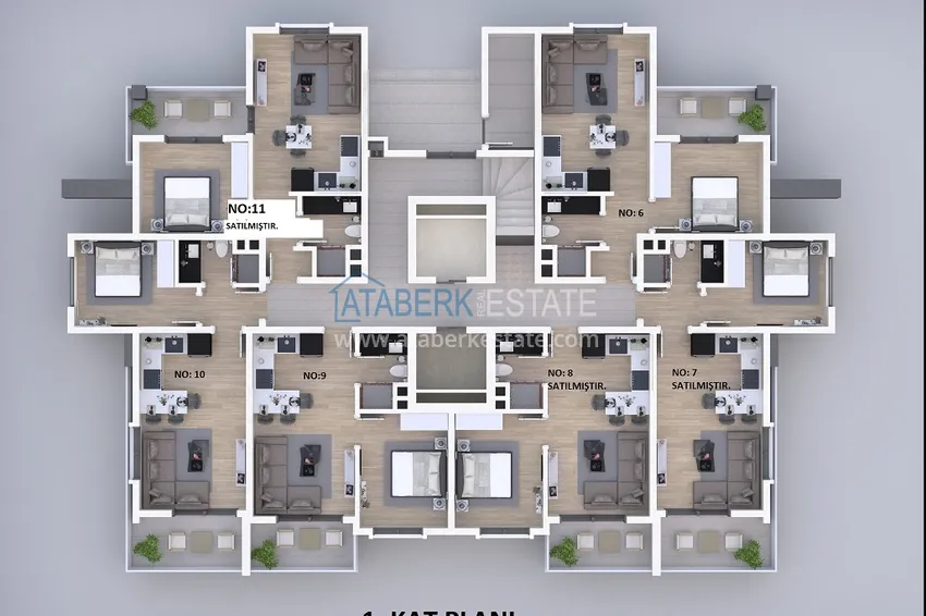 Купить дешево Квартиры и пентхаусы от застройщика в современной новой резиденции – Газипаша, Алания 8 