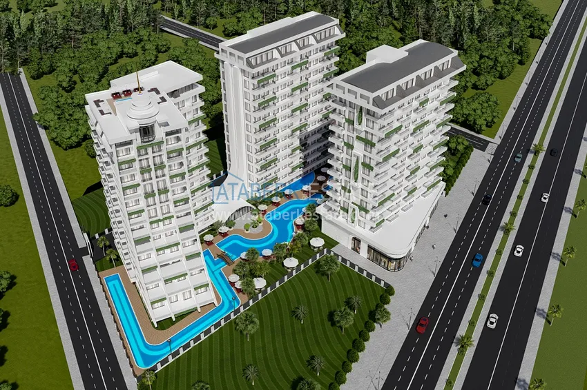 Двухкомнатные квартиры от инвестора с рассрочкой под 0% в строящемся комплексе - Махмутлар 4 